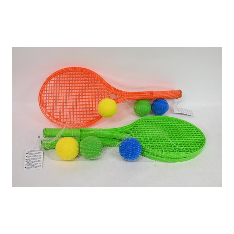  Rakietki plastikowe 55cm+3piłki gąbka 00412