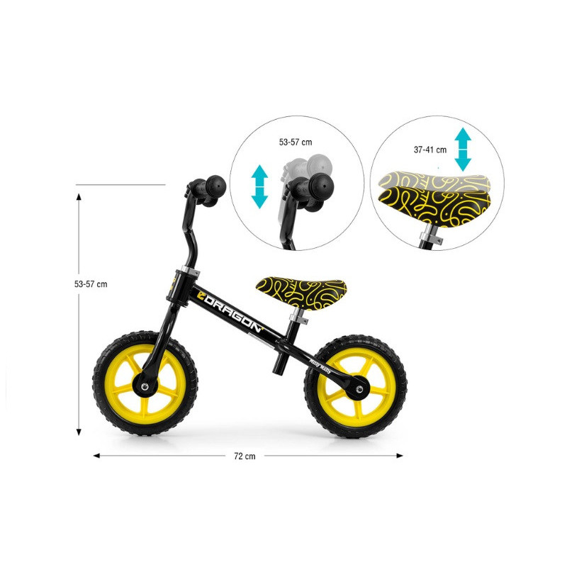  Rowerek Biegowy Dragon Black 6343 00184