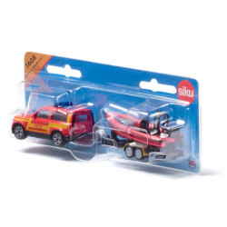 SIKU ORANGE Land Rover Defender z łodzią 1608