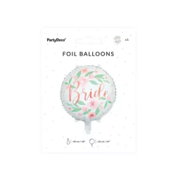 Balon fol.Bride kwiaty 45cm biały 05341