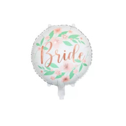 Balon fol.Bride kwiaty 45cm biały 05341