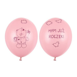 Balony 30cm Miś mam już... PastelPink A6 00284