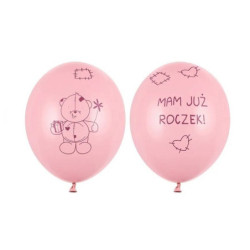 Balony 30cm Miś mam już... PastelPink A6 00284