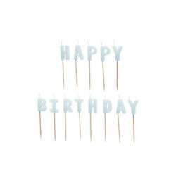 Świeczki urodz.HappyBirthday 25cm j.błękit A13 674