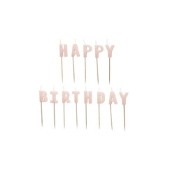 Świeczki urodz.HappyBirthday 25cm róż A13 67608