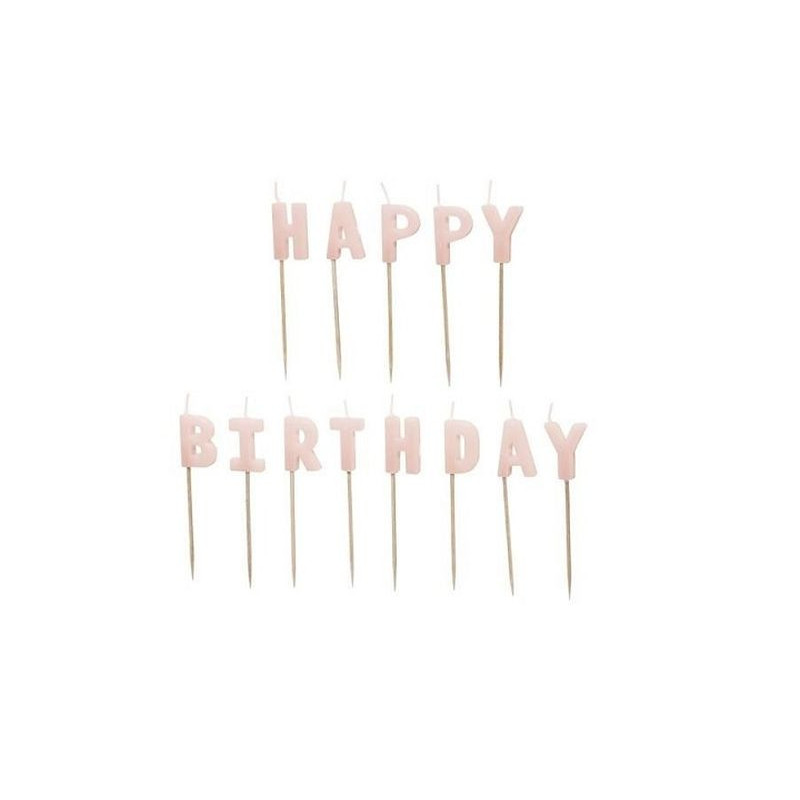 Świeczki urodz.HappyBirthday 25cm róż A13 67608