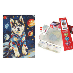 Diament.mozaika30x40 Kosmiczny husky 70567