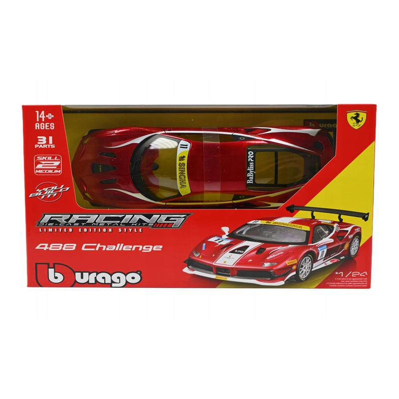 BBU 1:24 Ferrari Racing 488 Challenge Red 26586