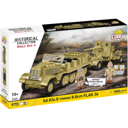 COBI HC WWII SD.KFZ.8 Towing8,8cm Flak36 975k 3143