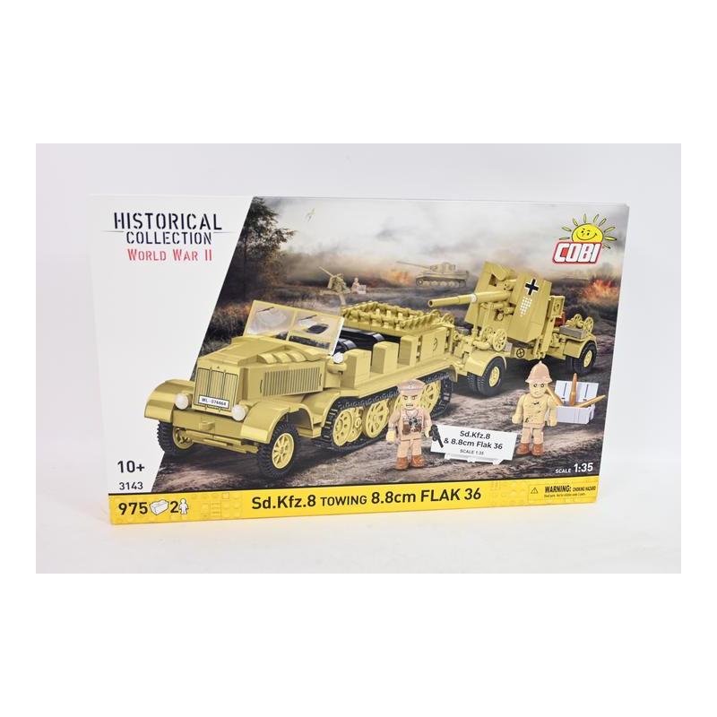 COBI HC WWII SD.KFZ.8 Towing8,8cm Flak36 975k 3143