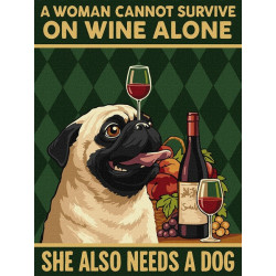 Malow.po num.30x40 Plakat Wino i pies 83864
