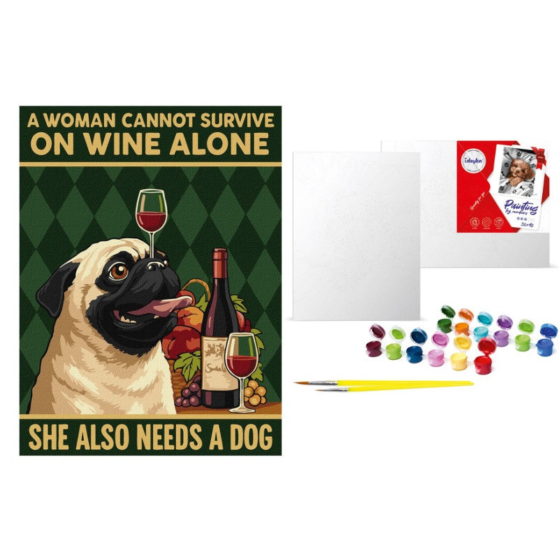 Malow.po num.30x40 Plakat Wino i pies 83864