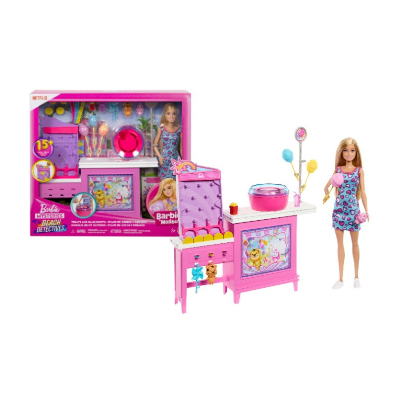 Barbie Malibu stoisko z grą i watą cukr.JFV67