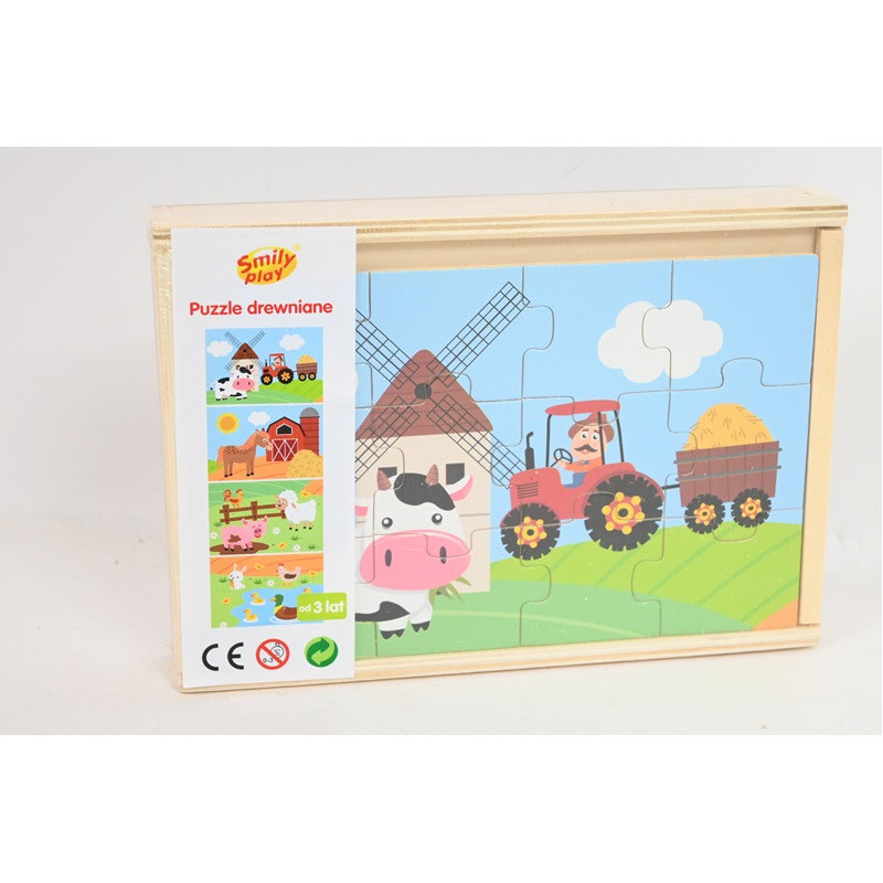 Puzzle drewniane 4obrazki SmilyPlay SPW84947