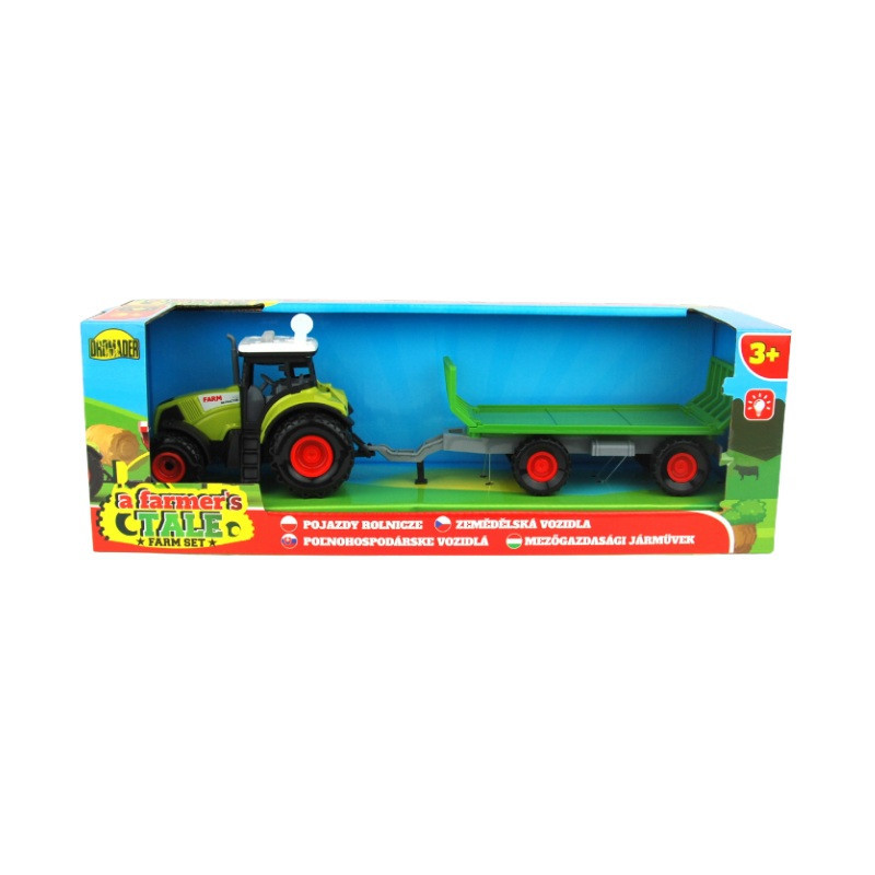 Traktor z przyczepą dźw w pudełku 03051