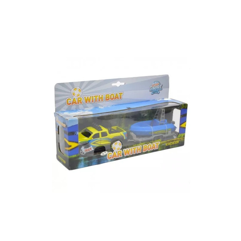 Auto z łodzią 29cm św/dźw 510217 70613
