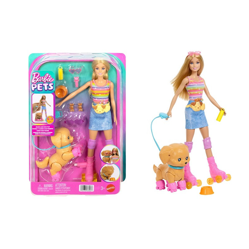 Barbie lalka i piesek na wrotkach JMJ44 /4
