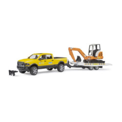 BRUDER Dodge RAM 2500 serwis+przycz+koparka 02546