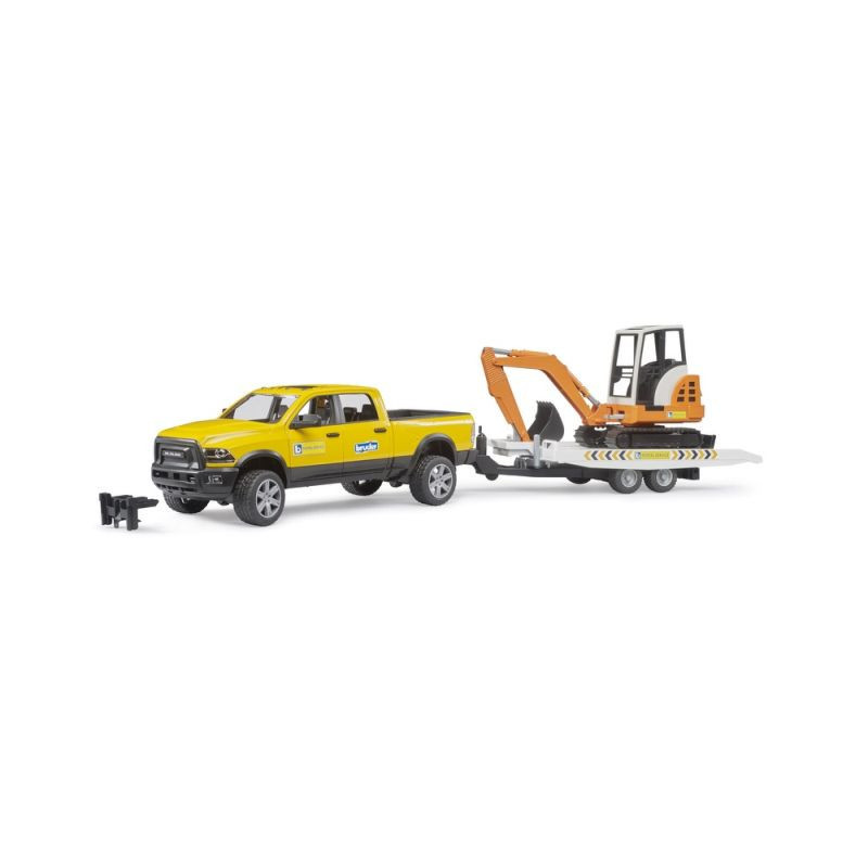 BRUDER Dodge RAM 2500 serwis+przycz+koparka 02546