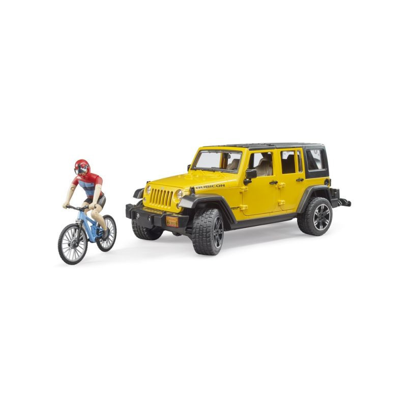 BRUDER Jeep Wrangler Rubico+rower górski+fig 02543