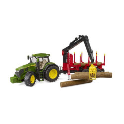 BRUDER John Deere 7R 350+przyczepa żuraw 03154