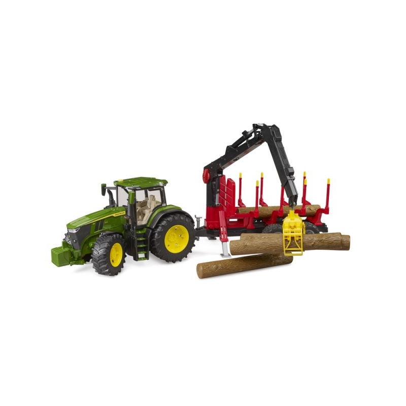 BRUDER John Deere 7R 350+przyczepa żuraw 03154