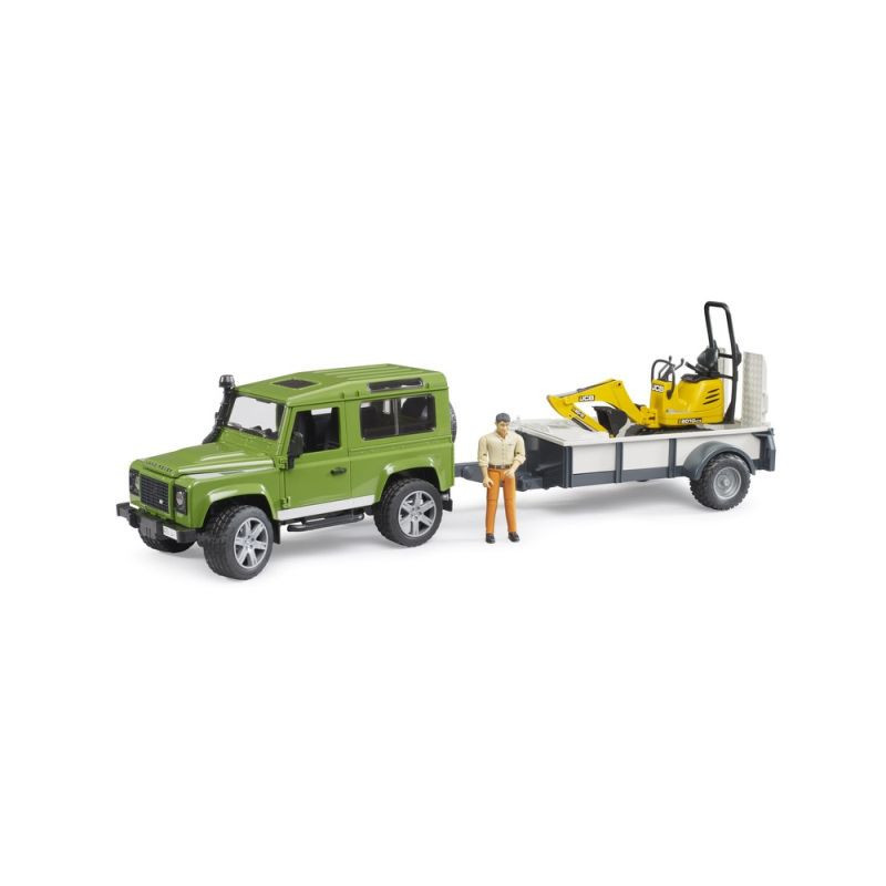BRUDER Land Rover+przyczepa+koparkaJCB+fig 02593