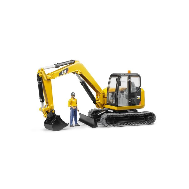 BRUDER Minikoparka CAT z figurką robotnika 02466