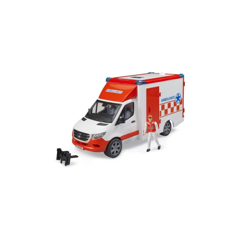 BRUDER Sprinter ambulans+fig.ratownika św/dź 02676