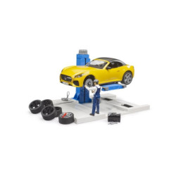 BRUDER Warszt.sam+auto żół.Roadster 62112