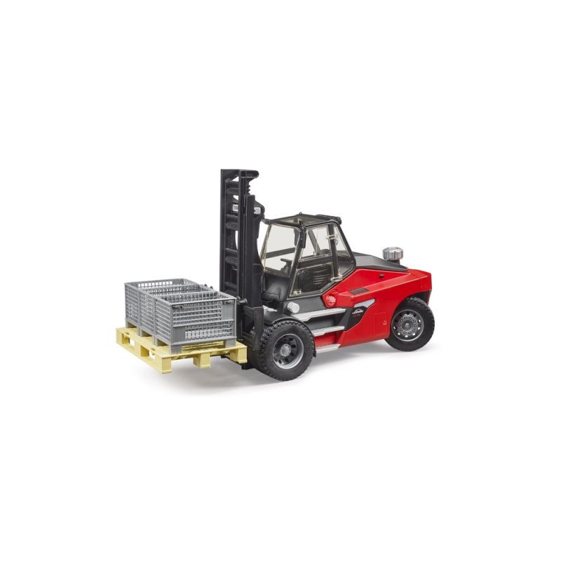 BRUDER wózek widłowy Linde HT160+paleta+kosz 02513