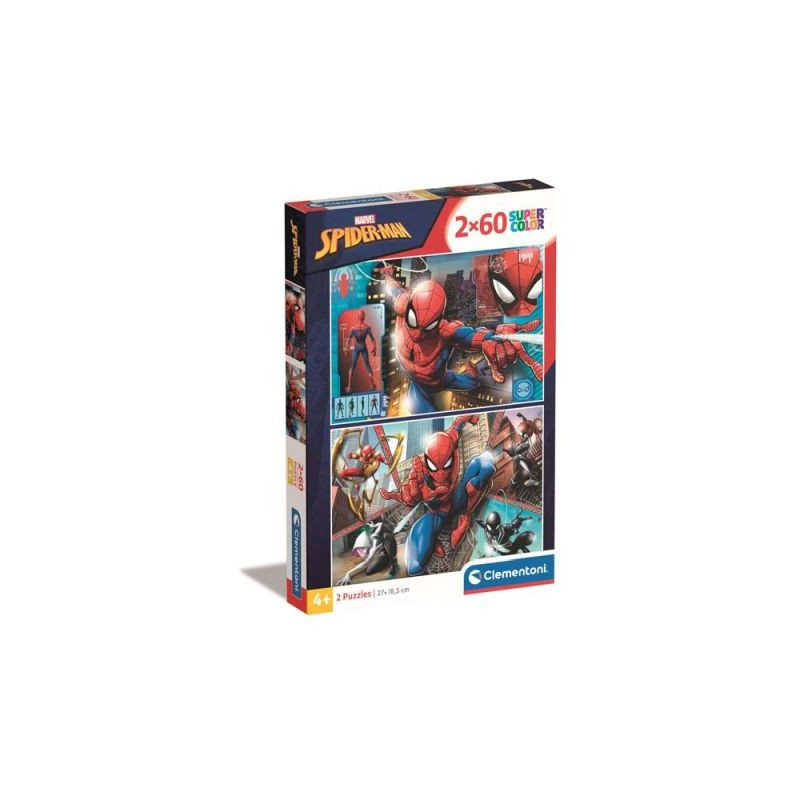 CLE puzzle 2x60 SuperKolor Spiderman 21608