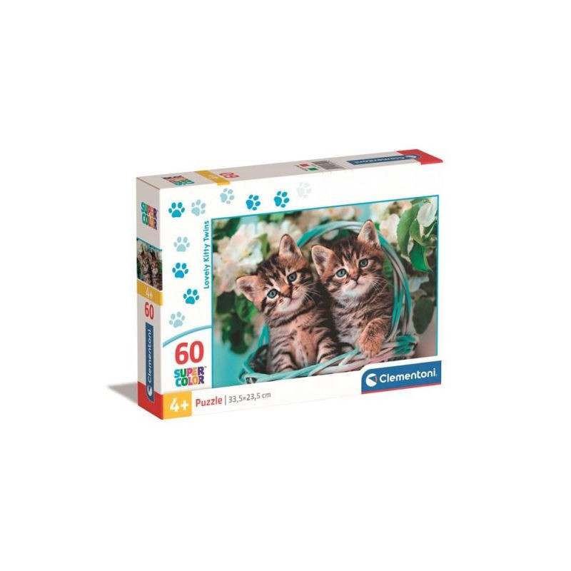 CLE puzzle 60 SuperKolor Lovely KittyTwins 26599