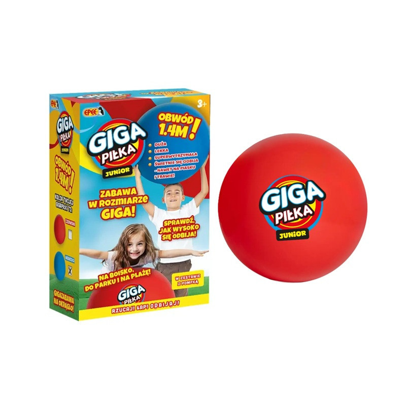 EPEE Gigapiłka Junior z pompką EP60400 czerw.04019