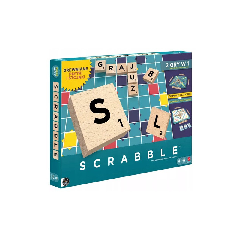 Gra SCRABBLE drewniane elementy JGR65