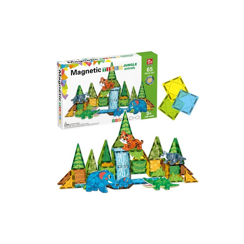 Klocki magnetyczne dżungla 65el A-1540 91561