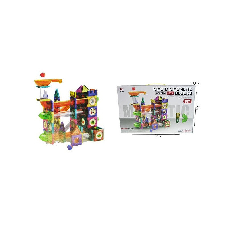 Klocki magnetyczne tor dla kulek126el H13445 41569