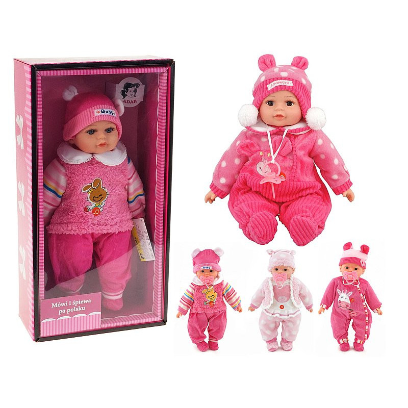 Lalka bobas 35cm z dźwiękiem PL 6rodz box 27086