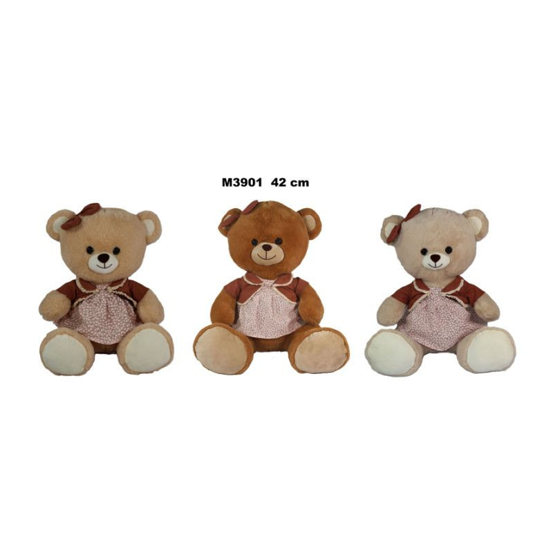 Miś M-3901 w sukience 3kol 42cm 177070