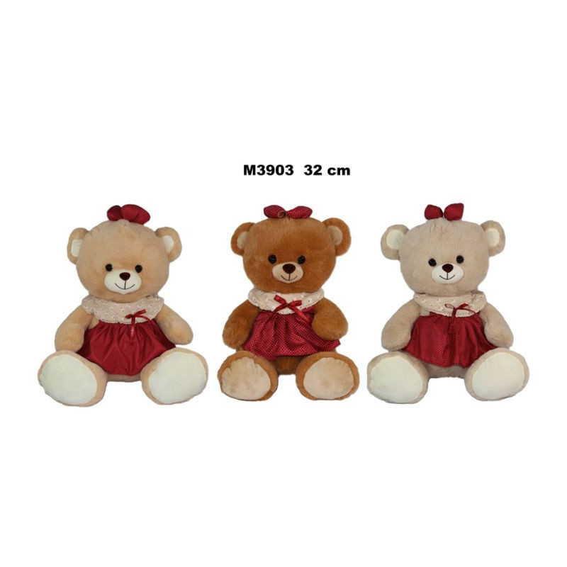 Miś M-3903 w sukience 3kol 32cm 177094