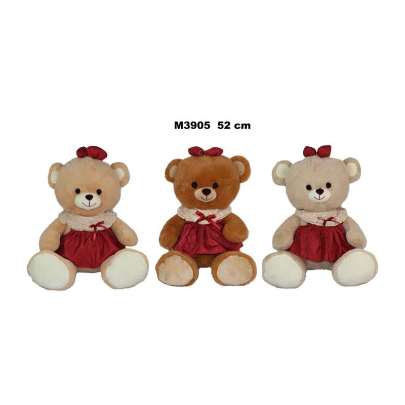Miś M-3905 w sukience 3kol 52cm 177117