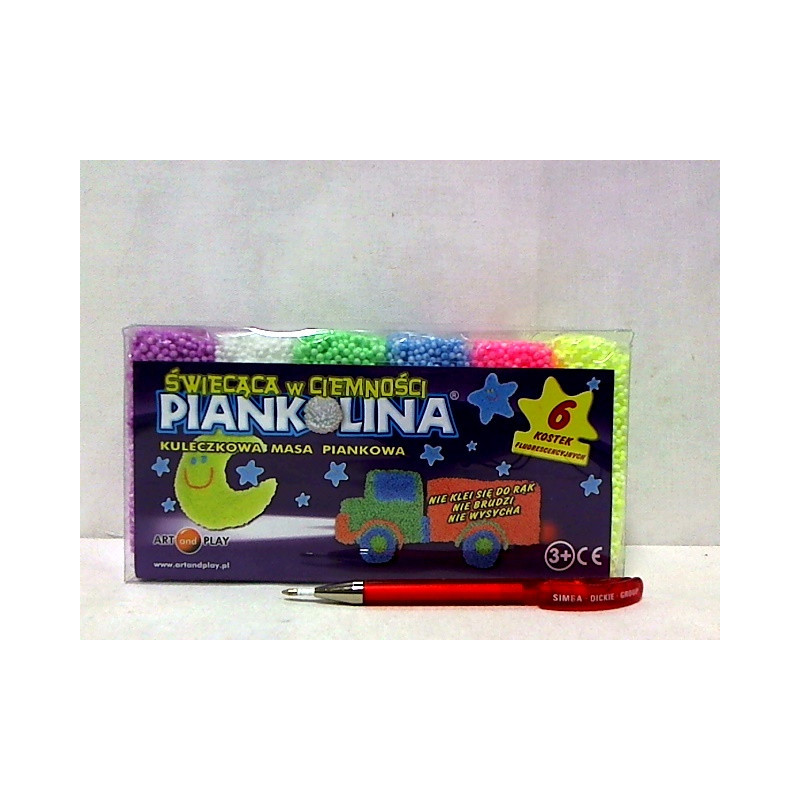 Piankolina 6 kolorów świecąca w ciemności 31089