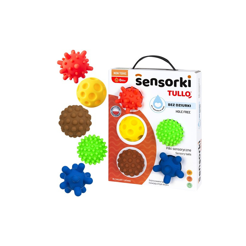 Piłeczki sensoryczne 5szt b/dziurki REF800 78000