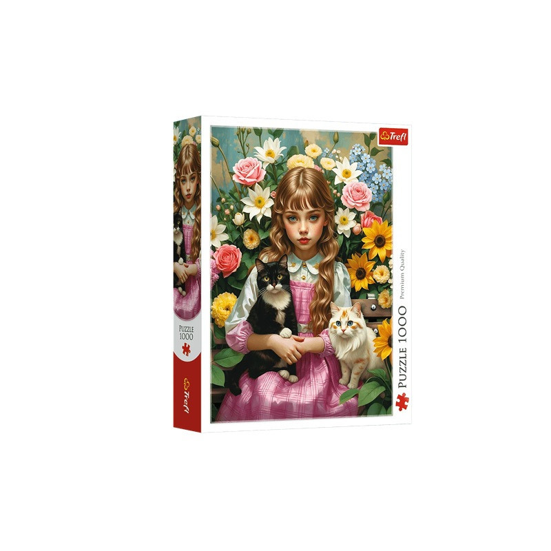 PUZZLE 1000 Dziewczynka z kotami 10976