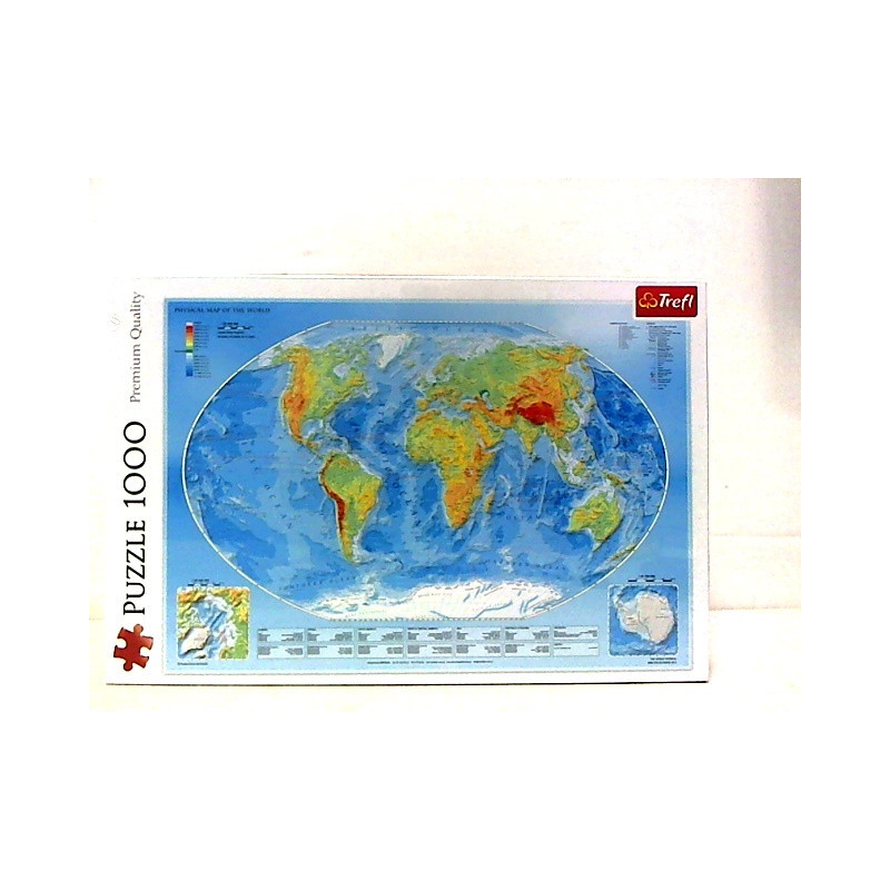 PUZZLE 1000 Mapa fizyczna świata 10463