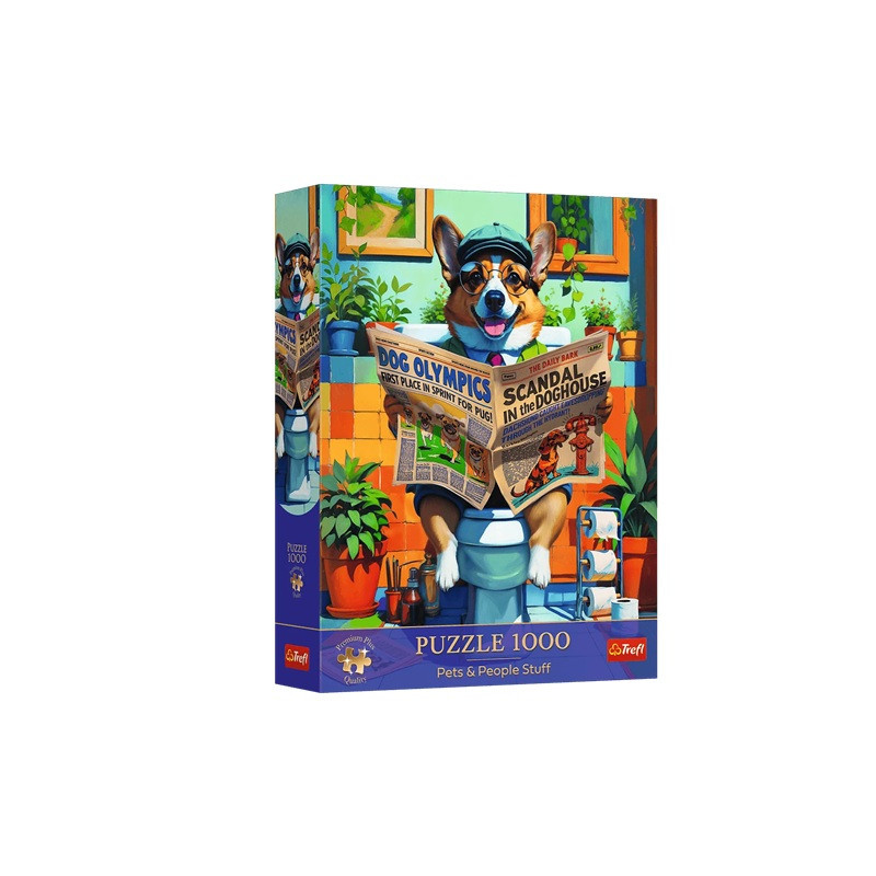 PUZZLE 1000 PremPlus Corgi w toalecie 12140