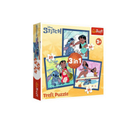 PUZZLE 3w1 Czas ze Stitchem /Disney 34896