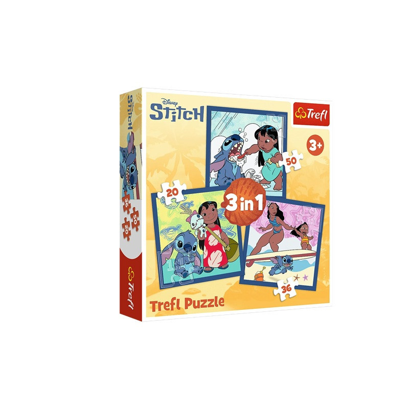 PUZZLE 3w1 Czas ze Stitchem /Disney 34896