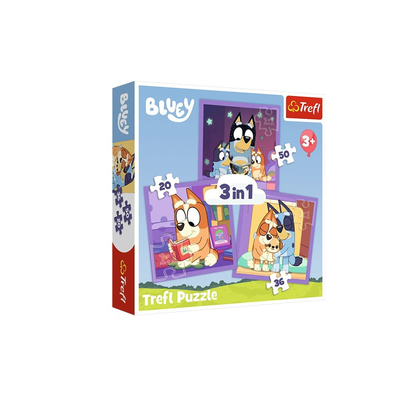 PUZZLE 3w1 Poznaj Bluey /BBC Bluey 34895