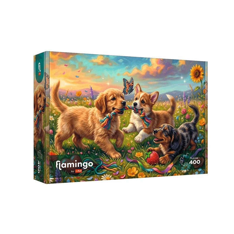 PUZZLE 400 FlamingoByTrefl Szczenięce figle 11213